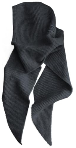 Xoeryoy Kapuzenschal für Damen, warm, weich, Wollmischung, gestrickt, Kapuzenmütze, Schal, stilvoller Häkel-Winterschal, Grau