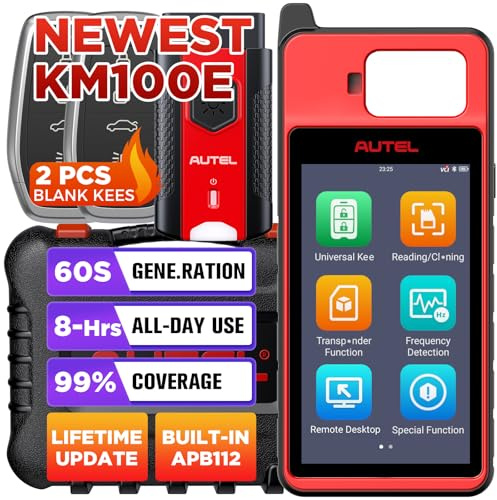 Autel MaxiIM KM100E Programmateur Clé Voiture, 2026 Identique au KM100 KM100(X) Diagnostic Auto, Lite Ver. de IM508S IM608S II Outil Programmation Clé, APB112 Intégré, Apprentissage OBD, Auto VIN