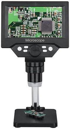Tosuny 5,5 Zoll Digitalmikroskop mit Bildschirm, 12 MP 1000 facher Zoom, Tragbares Hand USB Mikroskop für Leiterplattenreparatur, Löten, Bildung