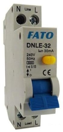 Interruttore Magnetotermico Differenziale 2P 20A C20 1 Modulo DIN 30mA - 18mm