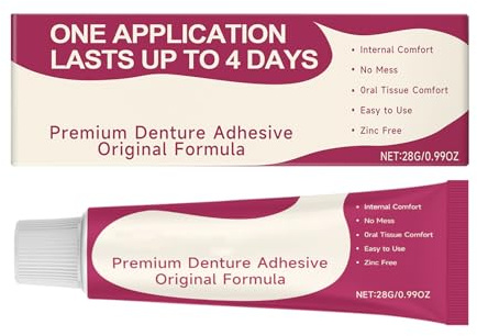 Thermoplastic Denture Adhesive, Haftcreme für Zahnprothesen, Prothesenkleber Zahnprothesen-Haftmittel Starkem Halt, Sicher Zahnprothesenkleber, Schnelle Wirkung & Wiederverwendbar, Einfach Anzuwenden