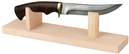 BENECREAT 65mm/10.4inch Height Stable Knife Display Stand, Premium Knife Organizer Block with Secure Blade Protection for Japanese German Knife, Collection Solid Wood Base Support