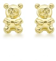 Carissima Gold Damen 9k (375) Gelbgold 3.9mm x 5.9mm Teddybär Ohrstecker