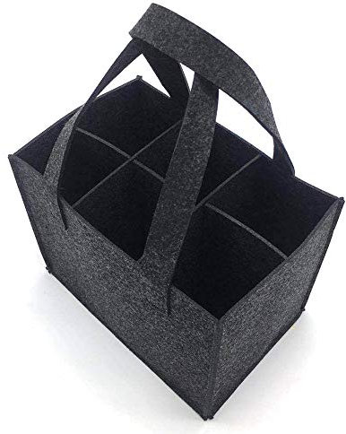 Amacoam Männerhandtasche Bier Filz Flaschenträger 6 Flaschen Weinflaschen Geschenk Tasche Bierträger Flaschentasche Wiederverwendbare Waschbar mit Abnehmbaren Teiler Getränketasche Geschenke Männer