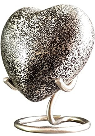 eSplanade Herzform Feuerbestattungsurne Memorial Container Jar Pot | Urnen aus Metall | Gedenkurnen (Silber) - Hand-made Keepsakes for remains