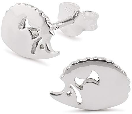 Monkimau Mädchen Ohrringe Igel Ohrstecker aus 925 Sterling Silver echt Silber Poliert