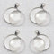 Perlin - 4 Set Medaillons Metall Anhänger Fassungen und 30mm Rund Klar Glas Cabochon, Fassung Rahmen Super Optik Bastelset