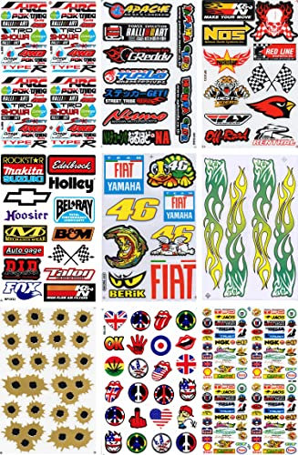 by soljo 9 Blatt Sponsor Racing Aufkleber ATV Motocross Sticker Tuning Racing Sheet Größe: 27 x 18 cm für Auto oder Motorrad