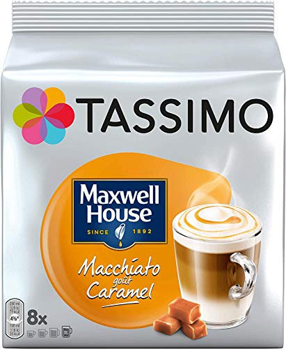 TASSIMO Maxwell House - Capsules de café au caramel de Macchiato (paquet de 10, 80 boissons)