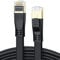 DDMALL CAT8 Ethernet Cable, 20 Metres High Speed 40 Gbps 2000 MHz Flat CAT8 Patch Cord, Gigabit Internet Network LAN Cable with Gold Plated RJ45 Connector for Gaming, Modem, Router, PC (20 m, Black)