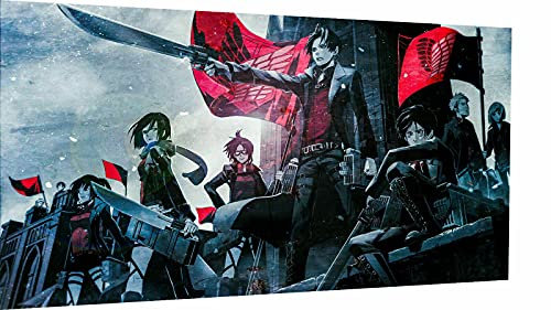 Magic Canvas Art - Bilder AoT Anime Attack on Titan Leinwandbild 1- teilig Hochwertiger Kunstdruck modern Wandbilder Wanddekoration Design Wand Bild – A3513, Größe: 120 x 80 cm