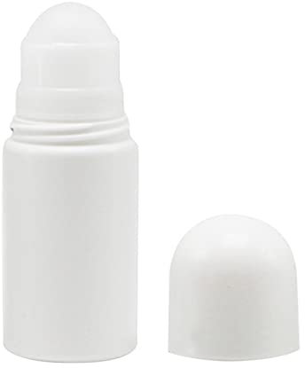DASNTERED Roll On Bottle, Portable 4pcs 50ml Empty Refillable Lip Balms Essential Oil Roll On Bottle, Leak-Proof DIY Deodorant Containers For Sunscreen, Moisturizer, etc