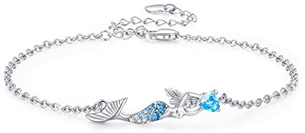 AOVEAO 925 Sterling Silber Bohemia Hawaii Strand Meerjungfrau Blumen Armband Geburtstag Abschluss Geschenke für Frauen mit Geschenkbox