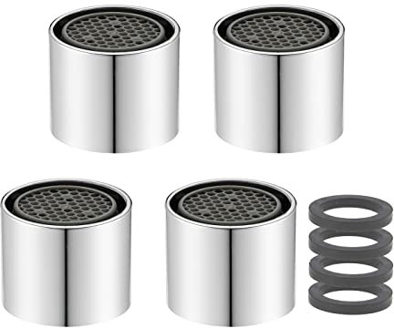 M16/M18/M20/M22 x 4 Stück Belüfter, Wasserhahn-Ersatzteile für Filterdüsen für Spritzwassergeschützt und wassersparend - Innengewinde (M20)