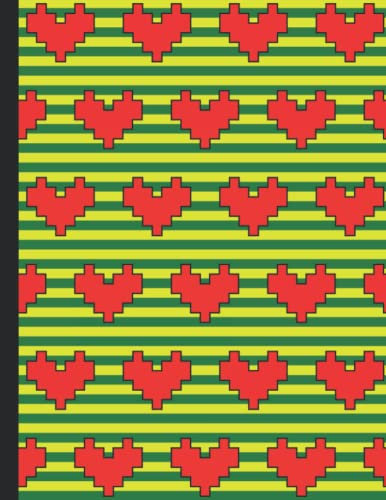 Pixel Heart Pattern Notebook 8.5 x 11
