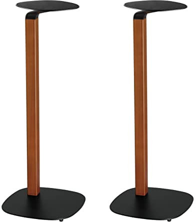 ynVISION.DESIGN Wood Speaker Stands | Pair | Max 22 LBS per stand | Compatible with Sonos Era 300 and Most Bookshelf Speakers | 31 inches tall | Foam Pad - Built in Cable Management | Black and Walnut