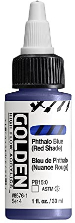 Golden : High Flow : Acrylic Paint : 30ml (1oz): Phthalo Blue (Red Shade) : S4