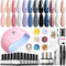 MODELONES Gel Nail Kit - 12 Colors Pink White Black Gel Nail Polish Set with Lamp Starter Kit, Gel Nail Polish Kit 48W Nail Lamp, Base Coat Top Coat Manicure Sets Nail Art DIY at Home