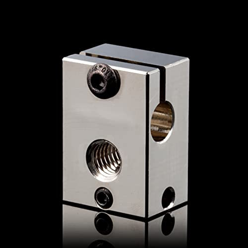 BZ 3D 1 STÜCK PT100 V6 Heizblock Plated Copper Heater Block,V6 Plattierte Kupfer Heizblock Mit Silikon Socke für V6 Hotend,Prusa i3 MK3/3S Heizblock.