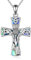 YAFEINI Schottische Distel Kreuz Halskette 925 Sterling Silber Vintage Anhänger Abalone Shell Kreuz Schmuck Geschenke Für Frauen Männer