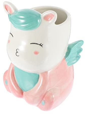 Cabilock Jaula De Palillos De Unicornio Decorativa Organizador De Cubiertos De Cerámica