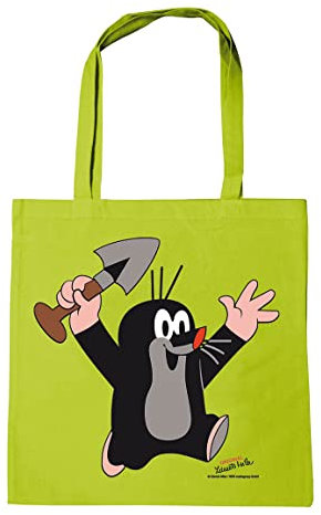 Logoshirt® Der kleine Maulwurf I Juhu I Baumwolltasche I lemongrün I Lizenziertes Originaldesign