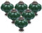 Cjueiom 12 Pack Ceramic Drawer Knobs, Dark Green Vintage Cupboard Knobs with Mounting Screws, Antique Wardrobe Pull Handles for Kitchen Cabinet and Dresser