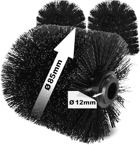 COM-FOUR® 3X escobillas de Repuesto para escobillas de Inodoro - escobillas de Repuesto en Negro para escobillas de Inodoro - escobillas de Repuesto (3 Piezas - Cabezal de Cepillo 85mm)