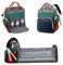 Fexkean Wickeltasche Rucksack Baby Wickelrucksäcke mit Großer Reisewindeltasche mit faltbarem Kinderbett Multifunktions Babytaschen Wickelauflage Babybettrucksack-Mehrfarbig