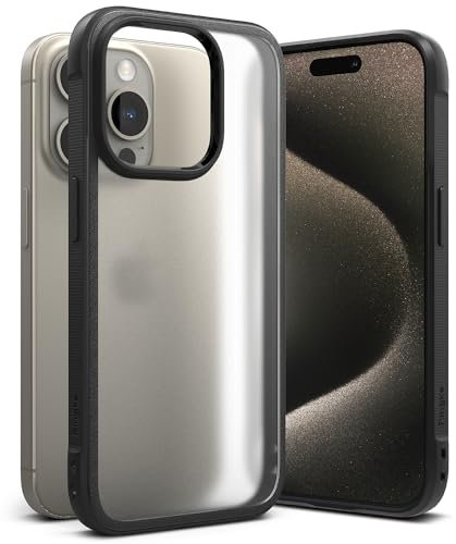Ringke Fusion Bold [Vergilbungsfrei] Kompatibel mit iPhone 15 Pro Max Hülle, Anti-Fingerabdruck Fester Griff Rutschfester Rahmen Stoßfeste TPU Bumper Mattierte Harte Rückseite Handyhülle - Matte Black