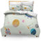 Horienteeon Kinder-Bettwäsche-Set, Cartoon-King-Size-Bett, Weltraum-Thema, weich, leicht, Mikrofaser, Kinderbett-Set für Jungen und Mädchen, Kleinkinder