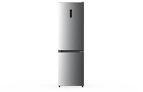 PKM KG314ENFIX Kühl-Gefrierkombination Inox 310 L/185 cm/95 Liter 4 Sterne Gefrierfach/Frostfrei/41 dB/Wechselbarer Türanschlag