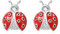 Marienkäfer Ohrringe für Damen Mädchen 925 Sterling Silber hypoallergen Marienkäfer Winzige Ohrstecker Winziger Roter Käfer Schwarzer Kopf Kleintier