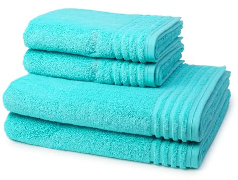 Vossen - Vienna Style Supersoft - 2 X Handtuch 2 X Duschtuch - Im Set - Baumwolle - extrem flauschig (4er Set Light Azure)