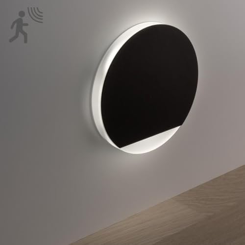 LongLife LED Treppenleuchten mit Bewegungsmelder rund schwarz 1,5W - Lichtfarbe: Neutralweiß - Lichtaustritt: Orbis Einbauleuchte für Treppen, Flur