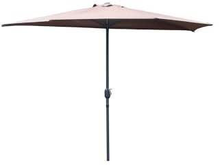 CONCEPT USINE | Demi Parasol de Balcon 270 cm | CATANE Chocolat | Design Tendance | Structure Aluminium Recouverte de Peinture Epoxy | Toile Polyester 160g/m2 | Idéal pour Jardin Balcon ou Terrasse