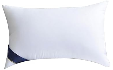 Kissen für Bett 48x74 cm Kopfkissen Innenkissen Hypoallergene Anti-Milben Weiche Kissenfüllung mit Kissenbezug Baumwolle und Polyes. Abnehmbarem und Waschbaren Schlafkissen für Haus/Hotel (Weiss)