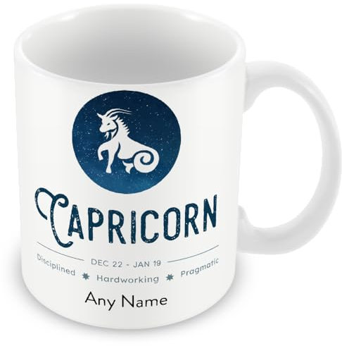 MUGGZ Horoscope Zodiac Star Sign Mug - Personalised - Capricorn (December 22 - January 19)