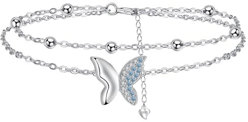 Yinsen Schmetterling Armband Damen 925 Sterling Silber Schmuck Geschenk für Mutter, Tochter, Frau oder Freundin zum Geburtstag, Muttertag