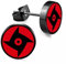 CHICNET Edelstahl Ohrstecker schwarz 8mm rot lila Sharingan Auge Rinnegan Anime Manga Ohr Schmuck Chirurgenstahl unisex Männer Damen Herren (Shisui)