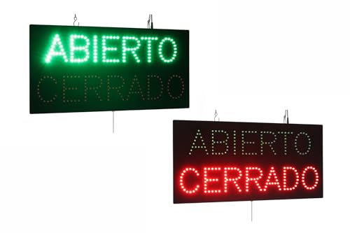Letrero Abierto Cerrado, 60 x 30 cm, LED, neón, florescente, señalización, cartelera, exhibición, cartelera, pantalla, gran apertura, regalo