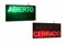 Abierto Cerrado Pancarte 60 x 30 cm, LED, néon, fluorescent, signalisation, affichage, panneau d'affichage, grand ouverture, cadeau