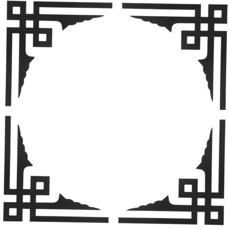 OSALADI Calcomanías Para Espejos 4piezas Autoadhesivo Para Espejo Pegatinas De Esquina Decorativas Diseño Moderno Decoración De Sala Color Negro