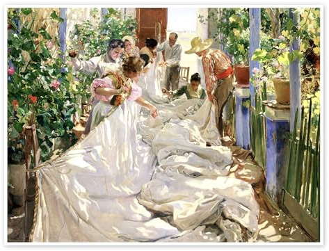 Posterlounge Das Nähen des Segels Poster | 70 x 50 cm von Joaquín Sorolla y Bastida Wandbilder Wanddeko