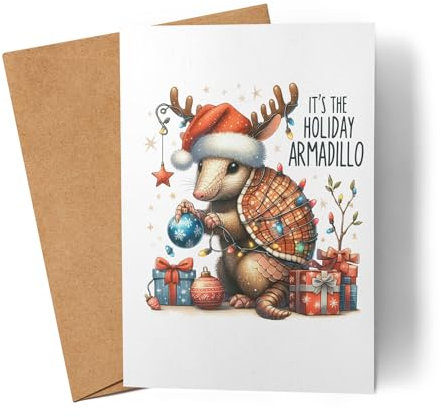 Lilavie-Design It’s The Holiday Armadillo Lustiges Gürteltiermotiv Karte Weihnachtskarte witziges Design Weihnachten