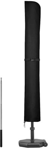 Dokon Parasol Covers Waterproof Garden Parasol Cover Heavy Duty Oxford Fabric Windproof Anti-UV Outdoor Umbrella Covers Fit 3 to 4m Diameter Parasols, Patio Brolly Cover with Rod (220x30/50cm)