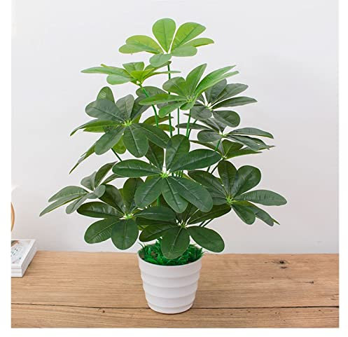hierba simulada Planta en maceta de hojas de dinero en maceta artificial, planta de planta verde interior Bonsai for decoraciones de oficina en casa al aire libre interior (21.6 pulgadas de altura) pa