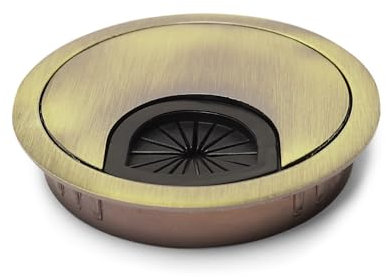 Lot de 2 œillets ronds en métal pour prise de câble de bureau - 80 mm (bronze)