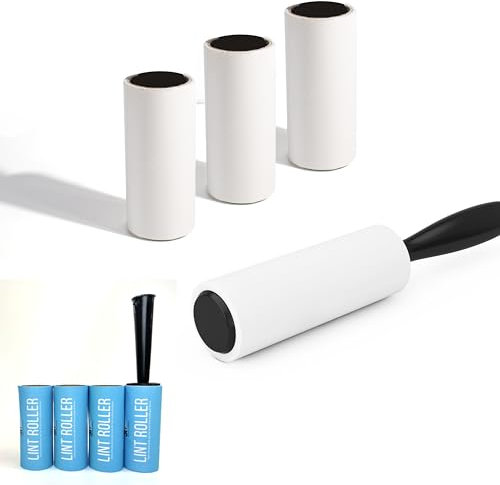 Lizzy 4pc Lint Rollers | Easy to Use a Roller with a Self-Adhesive Roll | 3 Refills Lint Rollers, Lint Remover, Pet Hair Remover, Dog Hair Remover, Clothes Roller Sticky, Pet Hair Remover Roller