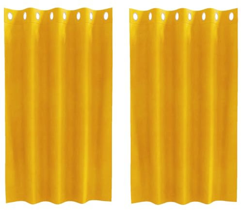 vidaXL Verdunkelungsvorhänge 2 STK. Senfgelb 140 x 140 cm Samt